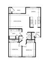 Westridge Apartments 2 Bed 1 Bath Floor Plan